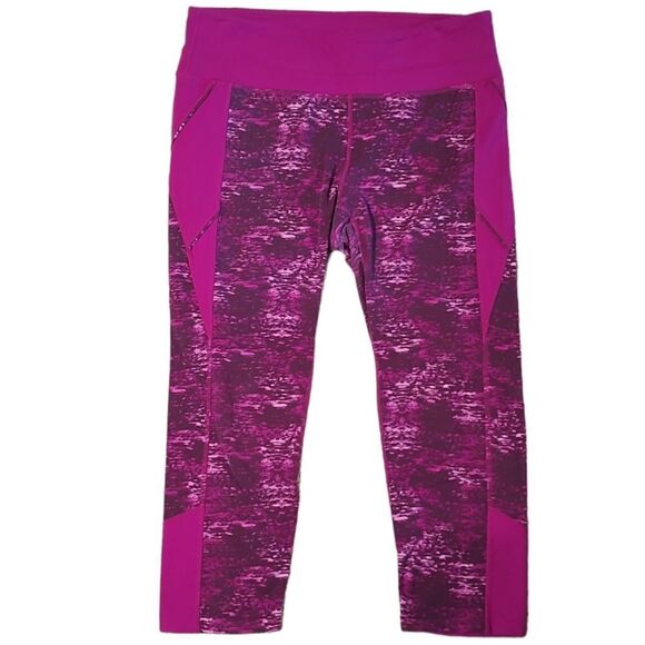 Athleta Crush Connect Capris Purple Mid Rise Leggings Medium - Picture 3 of 6